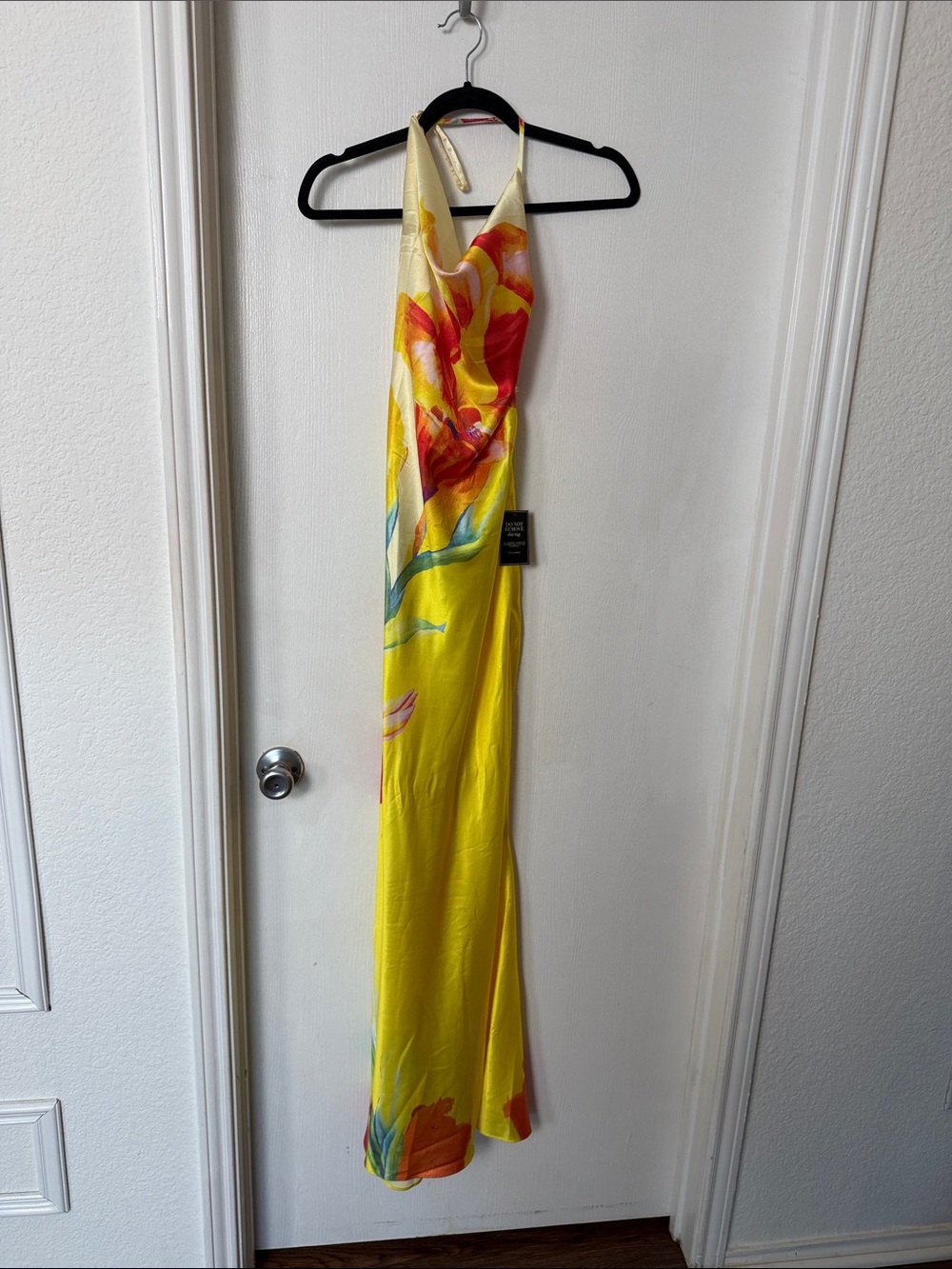 JLUXLABEL Yellow Floral Halter Maxi Dress
